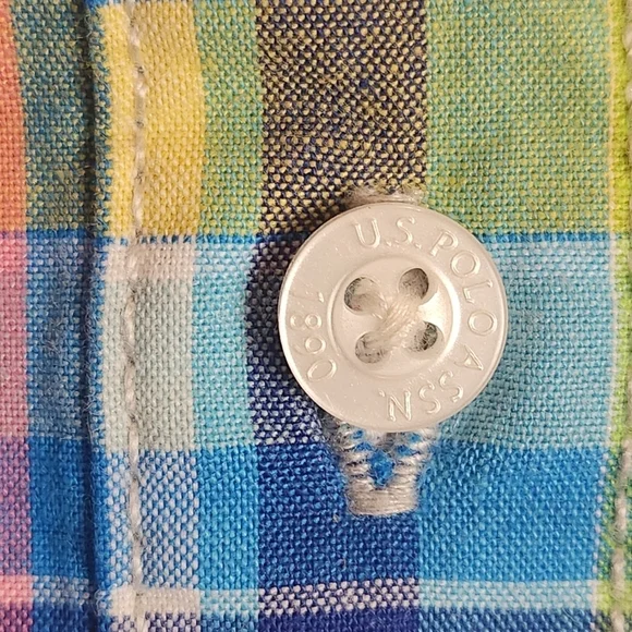 Button down Shirt dress Plaid Collared Long Sleeves Cotton blend US POLO ASSN - Picture 11 of 16